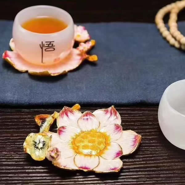 鲁韵珐琅白瓷茶具