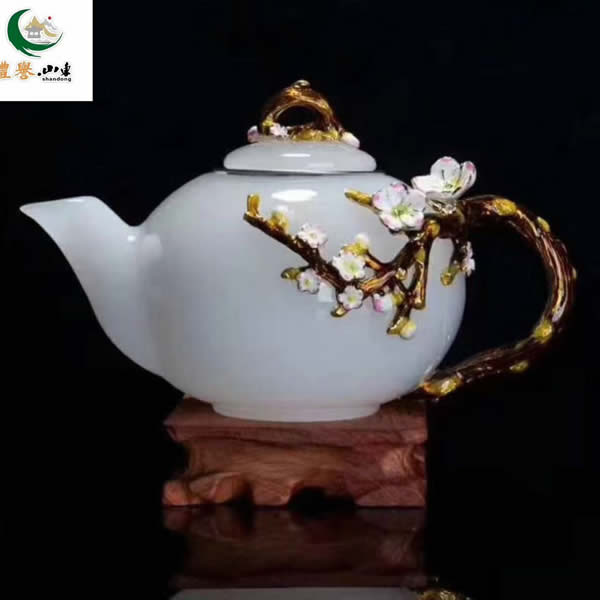 鲁韵珐琅白瓷茶具